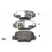 Колодки тормозные дисковые Japan Parts, задние, комплект на ось (4 шт), арт. PP-224AF