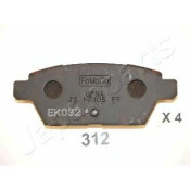 Колодки тормозные дисковые Japan Parts, задние, комплект на ось (4 шт), арт. PP-312AF