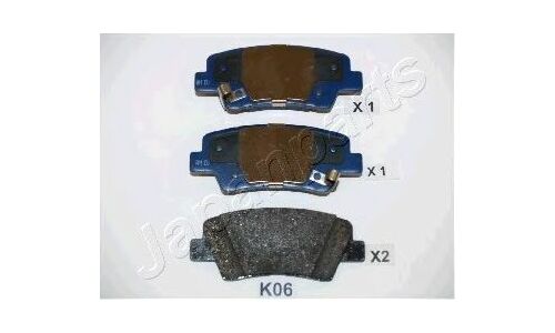 Колодки тормозные дисковые Japan Parts, задние, комплект на ось (4 шт), арт. PP-K06AF