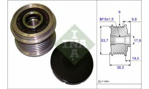 Шкив генератора с обгонной муфтойINA, арт. 535 0203 10