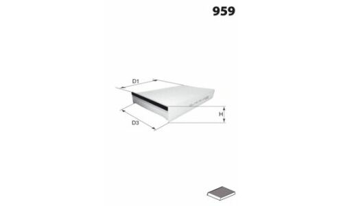 Фильтр салонный Mecafilter, угольный, арт. EKR7236