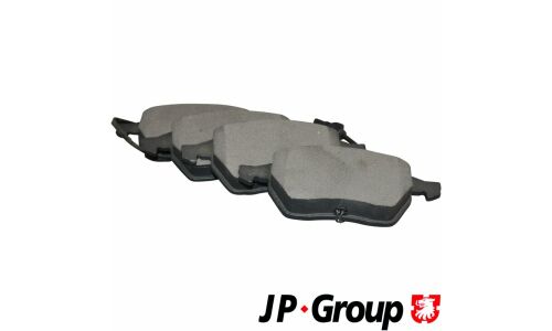 Колодки тормозные дисковые JP Group с электронным датчиком износа, передние, комплект на ось (4 шт), арт. 1163602510