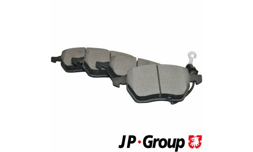 Колодки тормозные дисковые JP Group с электронным датчиком износа, передние, комплект на ось (4 шт), арт. 1163605210