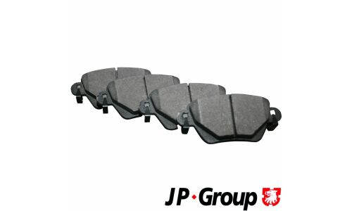 Колодки тормозные дисковые JP Group, задние, комплект на ось (4 шт), арт. 1563700210