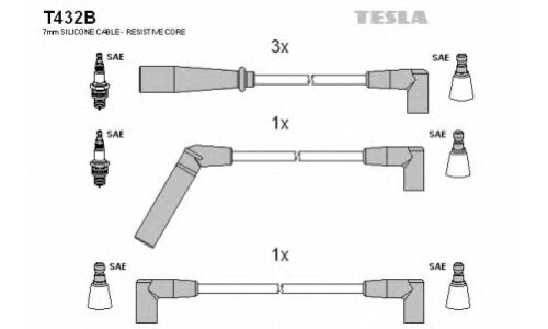 Комплект проводов зажигания Tesla, арт. T432B