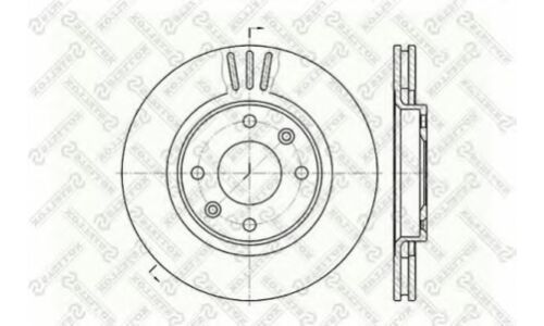 Диск тормозной Stellox, передний, правый/левый, для Citroen C3 / Xsara, 1 шт, арт. 6020-1929V-SX