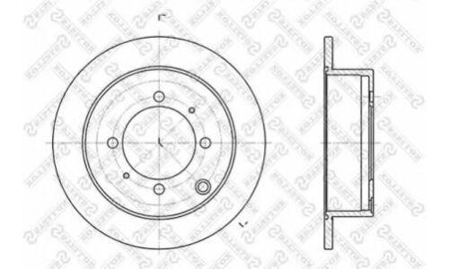 Диск тормозной Stellox, задний, правый/левый, для Mitsubishi Galant, 1 шт, арт. 6020-3024-SX
