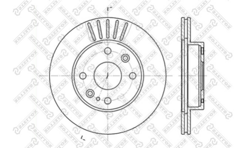 Диск тормозной Stellox, передний, правый/левый, для Mazda 323, 1 шт, арт. 6020-3223V-SX