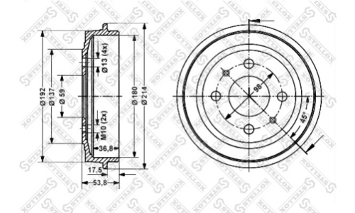 Барабан тормозной Stellox, арт. 6025-2309-SX