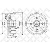 Барабан тормозной Stellox, для Peugeot 306, Citroen ZX/Xs, арт. 6025-3705-SX