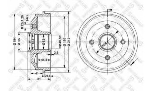 Барабан тормозной Stellox, для Peugeot 306, Citroen ZX/Xs, арт. 6025-3705-SX