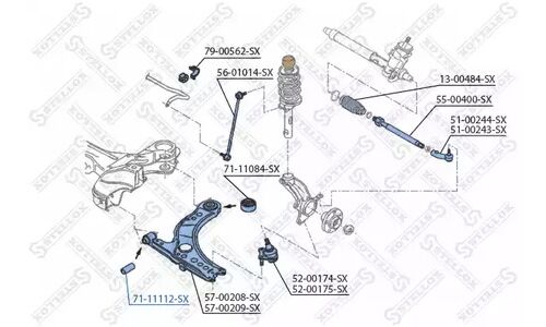 Сайлентблок переднего рычага Stellox, для Volkswagen Golf, арт. 71-11112-SX