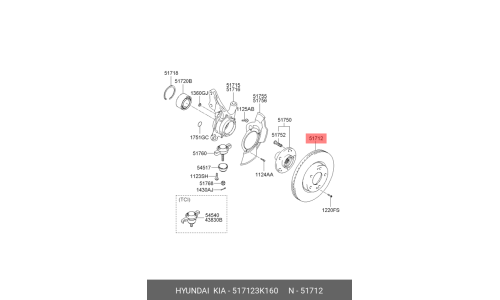 Диск тормозной передний HYUNDAI Tucson | прав/лев Hyundai/Kia, арт. 517123K160