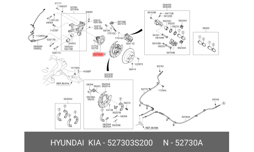 Ступица колеса | зад лев Hyundai/Kia, арт. 52730-3S200