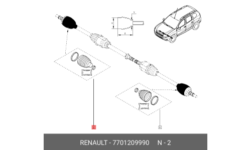 Пыльник ШРУСа Renault, арт. 7701209990