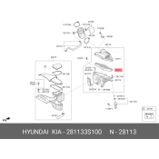 Сменный элемент воздушного фильтра Hyundai/KIA, арт. 28113-3S100