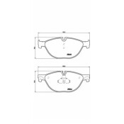 Колодки тормозные дисковые Brembo, комплект на ось (4 шт), арт. P06076