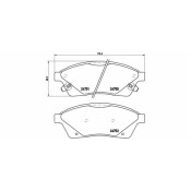 Колодки тормозные дисковые Brembo, комплект на ось (4 шт), арт. P09010