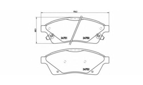 Колодки тормозные дисковые Brembo, комплект на ось (4 шт), арт. P09010