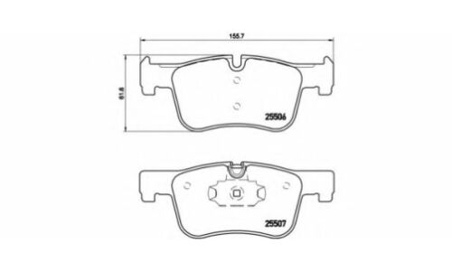Колодки тормозные дисковые Brembo, комплект на ось (4 шт), арт. P06070