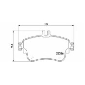 Колодки тормозные дисковые Brembo, комплект на ось (4 шт), арт. P50094