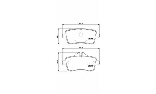 Колодки тормозные дисковые Brembo, комплект на ось (4 шт), арт. P50101