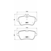 Колодки тормозные дисковые Brembo, комплект на ось (4 шт), арт. P50103