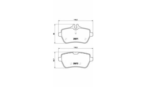 Колодки тормозные дисковые Brembo, комплект на ось (4 шт), арт. P50103