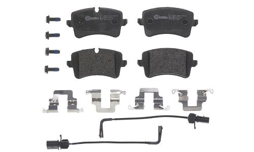 Колодки тормозные дисковые Brembo, комплект на ось (4 шт), арт. P85118