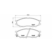 Колодки тормозные дисковые Brembo, комплект на ось (4 шт), арт. P56083