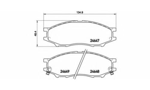 Колодки тормозные дисковые Brembo, комплект на ось (4 шт), арт. P56083