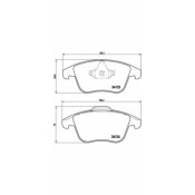 Колодки тормозные дисковые Brembo, комплект на ось (4 шт), арт. P44020