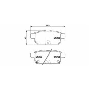 Колодки тормозные дисковые Brembo, комплект на ось (4 шт), арт. P79029