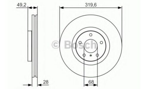Диск тормозной | перед Bosch, арт. 0 986 479 R22