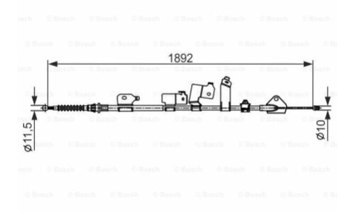 Трос ручного тормоза Bosch, левый, арт. 1987482439