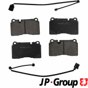Колодки тормозные дисковые JP Group с электронным датчиком износа, передние, комплект на ось (4 шт), арт. 1163606810