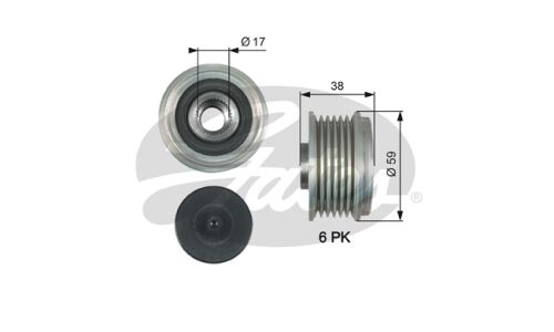 Шкив генератора с обгонной муфтой Gates, арт. OAP7177