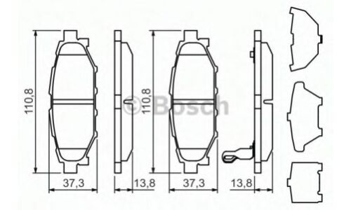 Колодки тормозные дисковые Bosch, передние, комплект на ось (4 шт), арт. 0 986 494 444