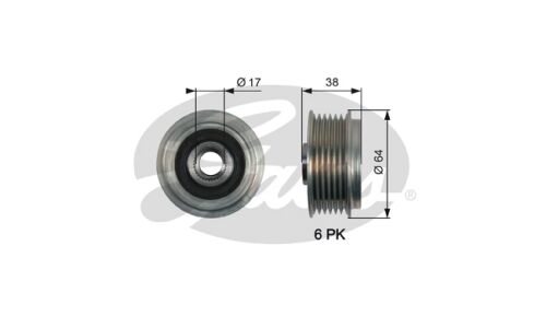 Шкив генератора с обгонной муфтой Gates, арт. OAP7165