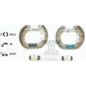 Колодки тормозные барабанные Textar с тормозными цилиндрами (2 шт), комплект на ось (4 шт), арт. 84065301