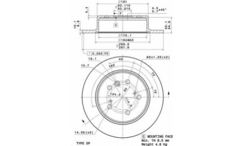 Диск тормозной Brembo UV Coated, арт. 08A15011