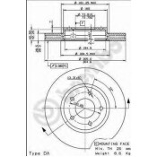 Диск тормозной Brembo, передний, правый/левый, 1 шт, арт. 09.7731.11