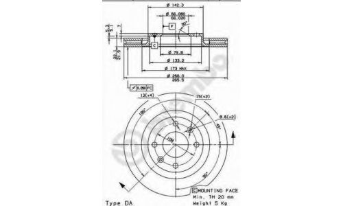 Диск тормозной Brembo, арт. 09869511