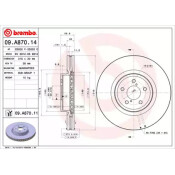 Диск тормозной Brembo вентилируемый, арт. 09A87011