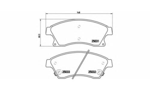 Колодки тормозные дисковые Brembo, комплект на ось (4 шт), арт. P59076