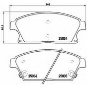 Колодки тормозные дисковые Brembo, комплект на ось (4 шт), арт. P59077