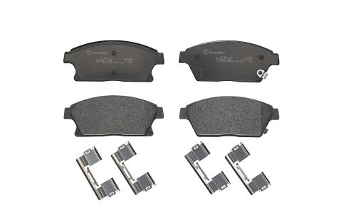 Колодки тормозные дисковые Brembo, комплект на ось (4 шт), арт. P59077