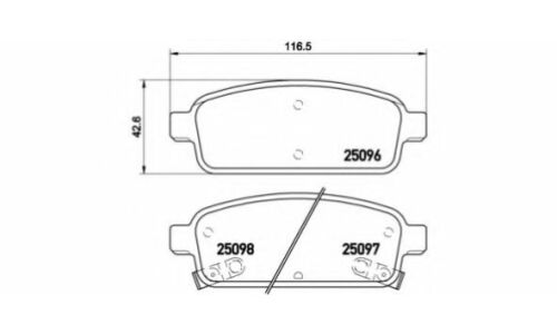 Колодки тормозные дисковые Brembo, комплект на ось (4 шт), арт. P59080
