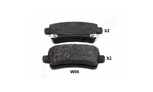 Колодки тормозные дисковые Japan Parts, задние, комплект на ось (4 шт), арт. PP-W06AF