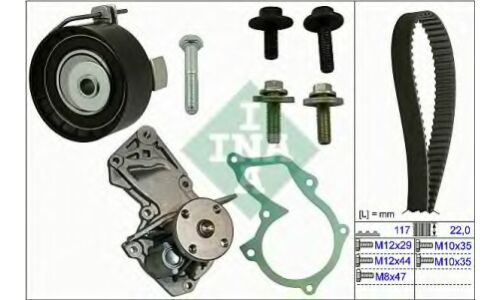Комплект ремня ГРМ + насос водяной INA, арт. 530 0495 30